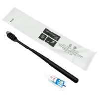 Disposable toothbrush with toothpaste 3 ml, Black